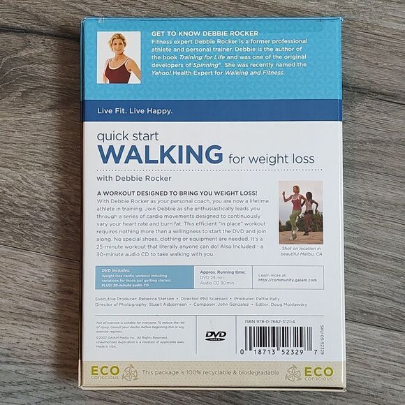 Brand New Gaiam Quick Start Walking For Weight Loss DVD With Debbie Rocker - Picture 4 of 7